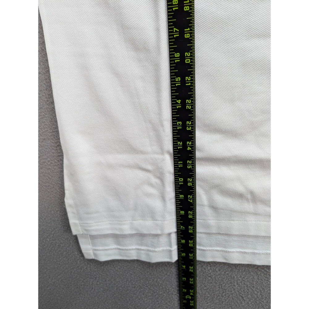 Lands End Mesh Knit Polo Shirt Men's Size L White 100% Cotton Made in USA NWT - Picture 7 of 10
